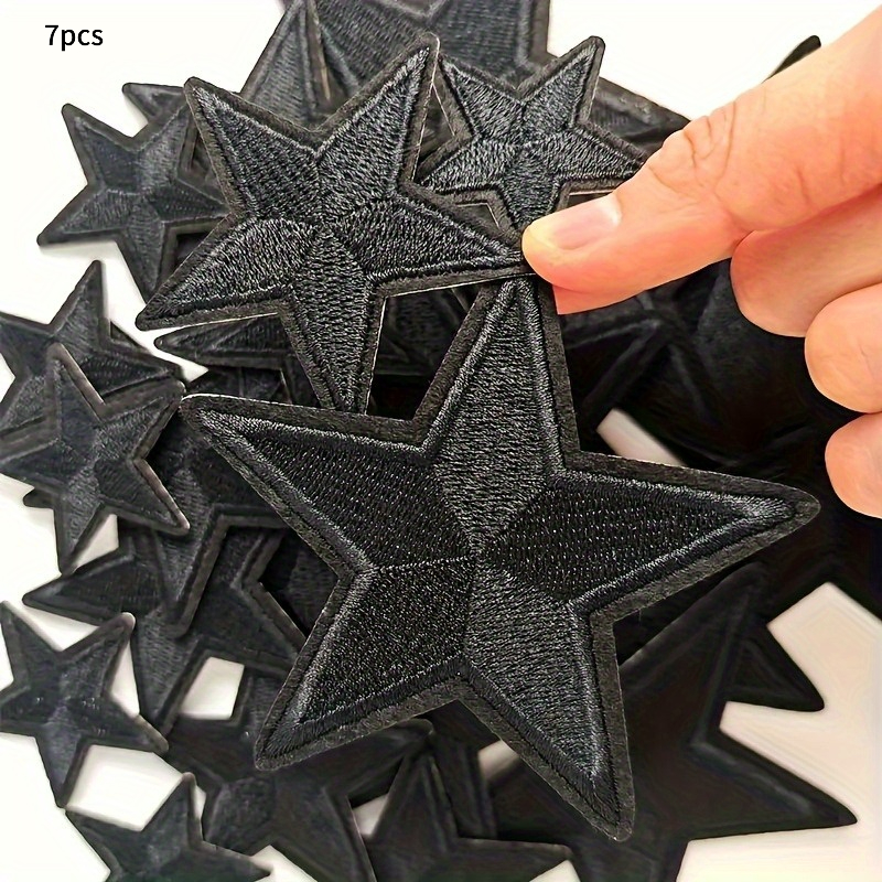 TEMU Parches termoadhesivos de de 7/19 piezas - Apliques bordados para coser DIY para ropa, bolsos, gorras, carteras, parches de tela de estrella