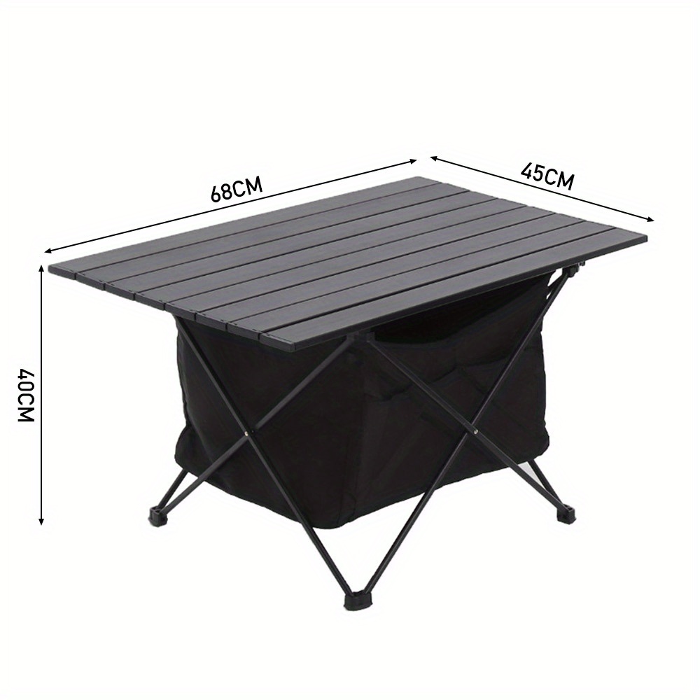TEMU 1pc Outdoor Folding Table - Aluminum Alloy Barbecue Table - Portable Camping Table - Lightweight And Easy To Store - With Oxford Cloth Bag -