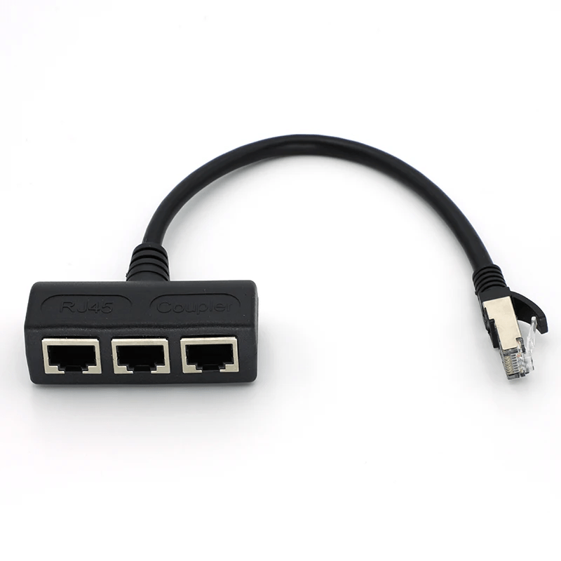 Ethernet Splitter Cable - Rj45 Male 1to 3 Female Adapter, Passive Lan Network Extender For Home/office, Compatible With Desktop/laptop Computers, Switches, Routers, Smart Tvs -