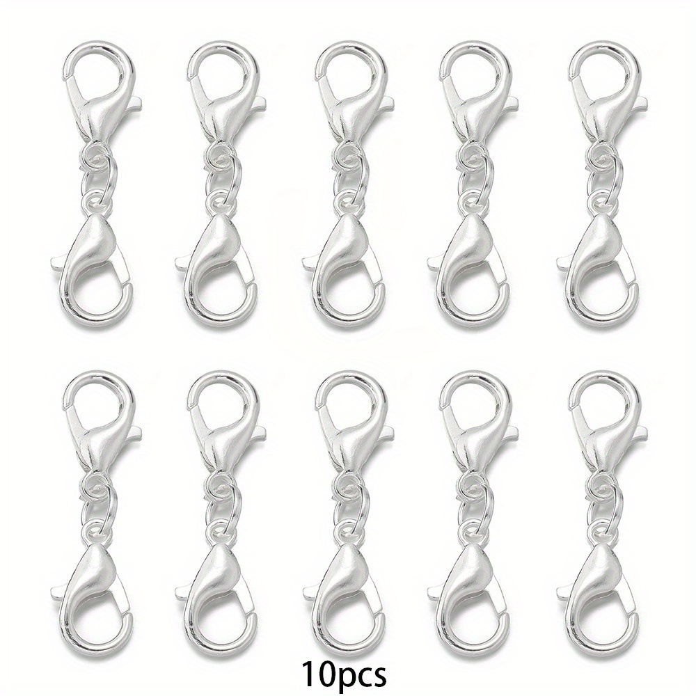 10pcs/bag Self-made Necklace Bracelet Double-headed Lobster Clasp Connection, Diy Handmade Joint Connection Clasp Keychain, Pendant, Hanging Accessory Making Accessories