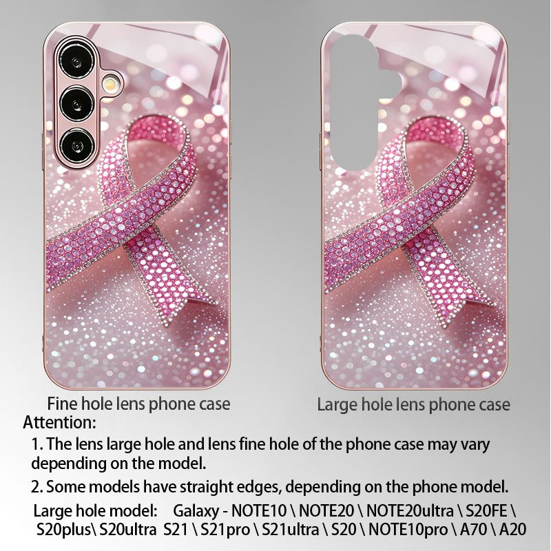 TEMU Phone Case: Pink Diamond Breast Awareness Phone Case, Suitable For S25 Plus, S25 Ultra, A53, A54, A55, A05, A13, A14, A15, A33, A34, A36, A52,