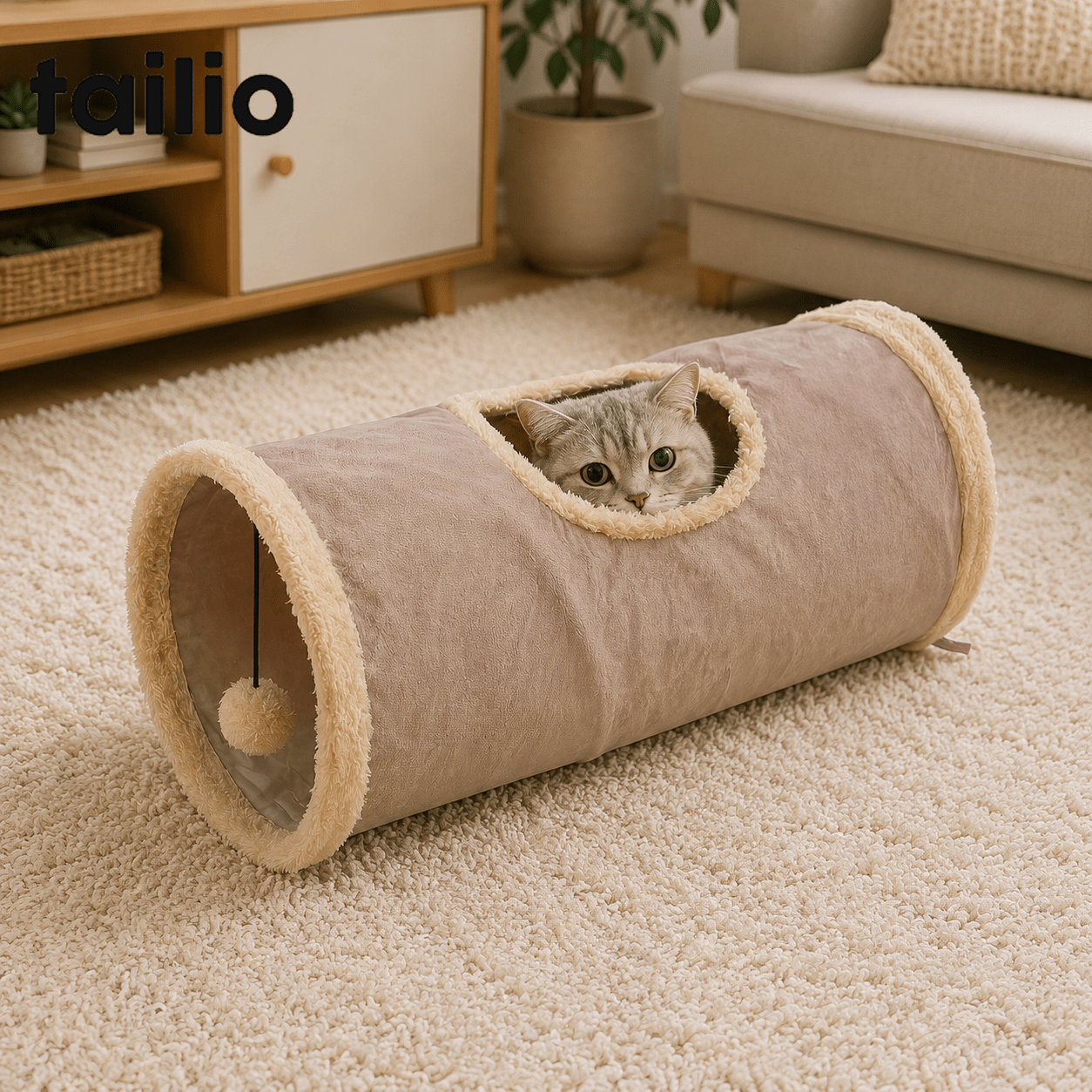 Foldable Cat Tunnel With Holes, Suitable For Small Pets Cat Tunnel, Multiple Colors