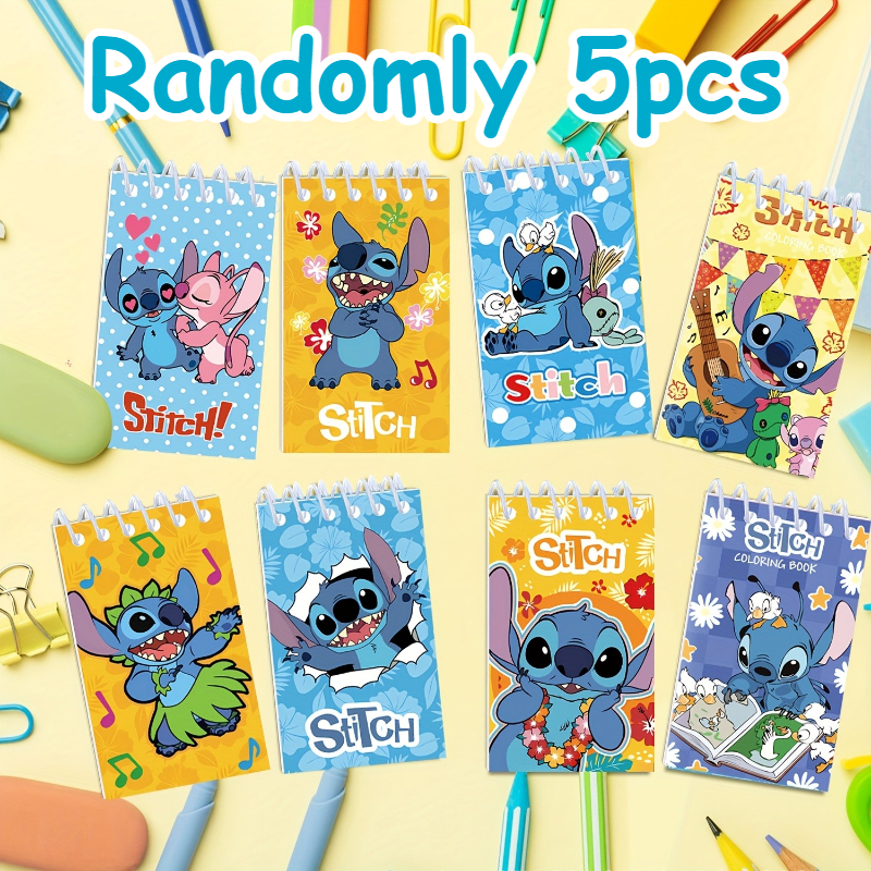 TEMU Random 5pcs, Stitch Mini Spiral Notebook, Suitable For Use. Ideal For As Birthday Gifts And Holiday Presents, As Well As A Great Back-to-school