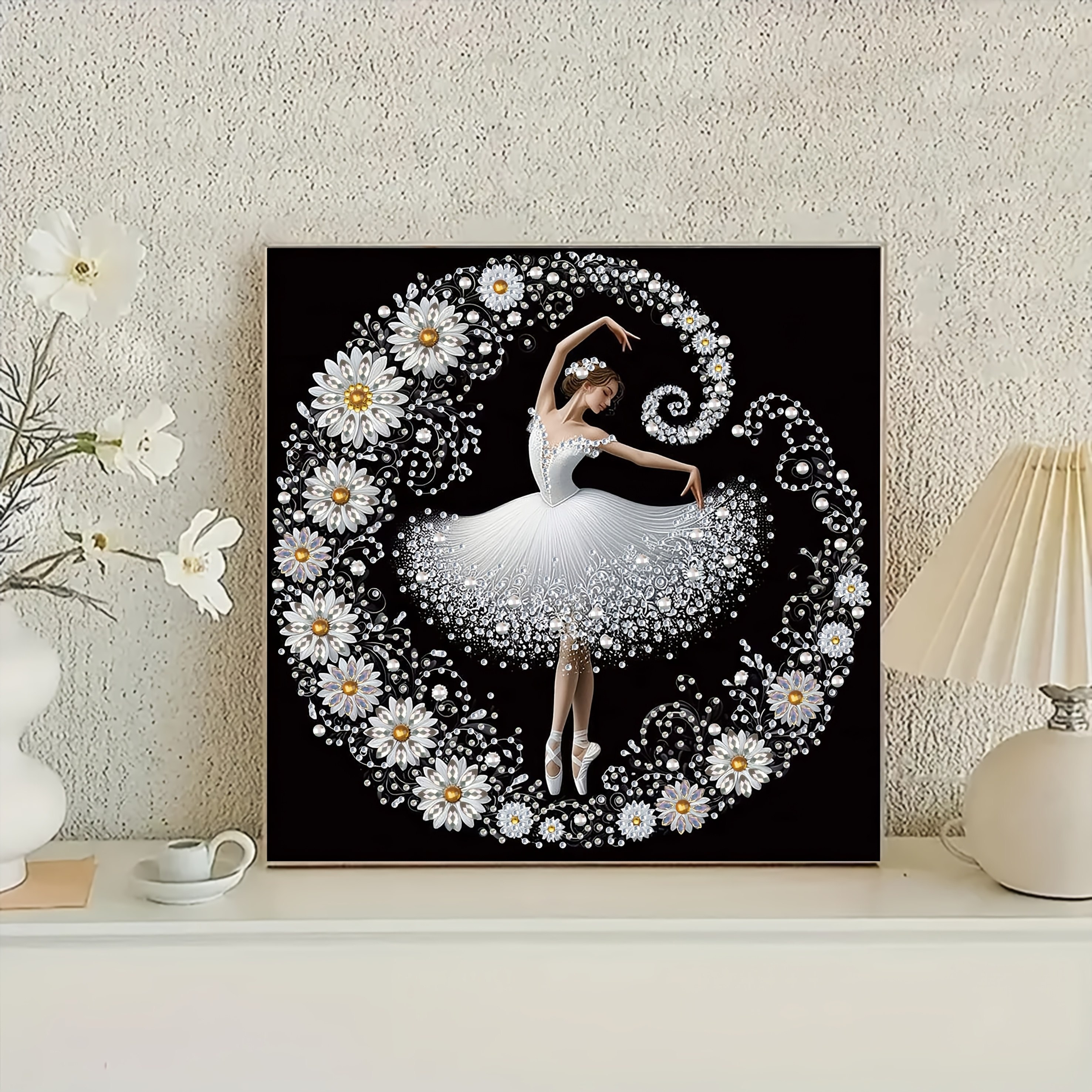 

1 Set Diamond Painting Set, Partially Drilled Canvas, Irregular Shaped Diamonds, 5d Elegant Dancer, , Home Decoration, Art Gift, 11. Inch X 11. Inch