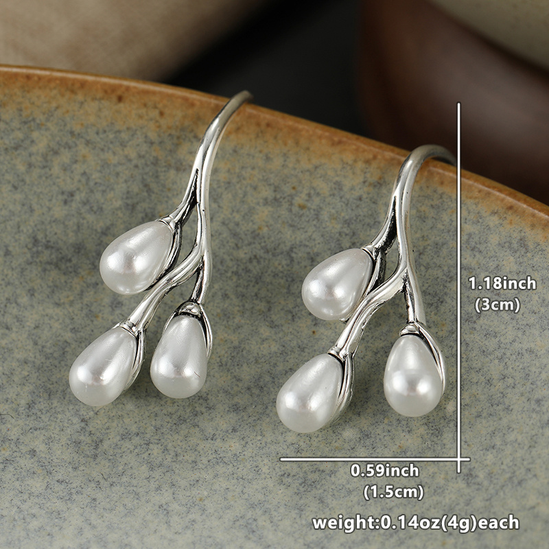 Women's Floral Branch Drooping Ear Hook Earrings