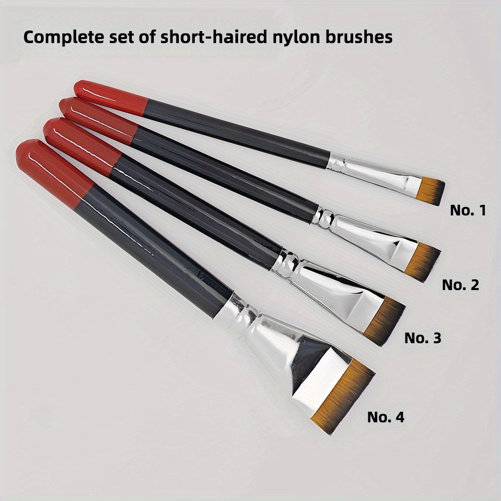 A Large Lacquer Brush Made Of Short-haired Nylon, Suitable For Lacquerware And Oil Painting, Along With A Small Flat Pen For Artistic Materials