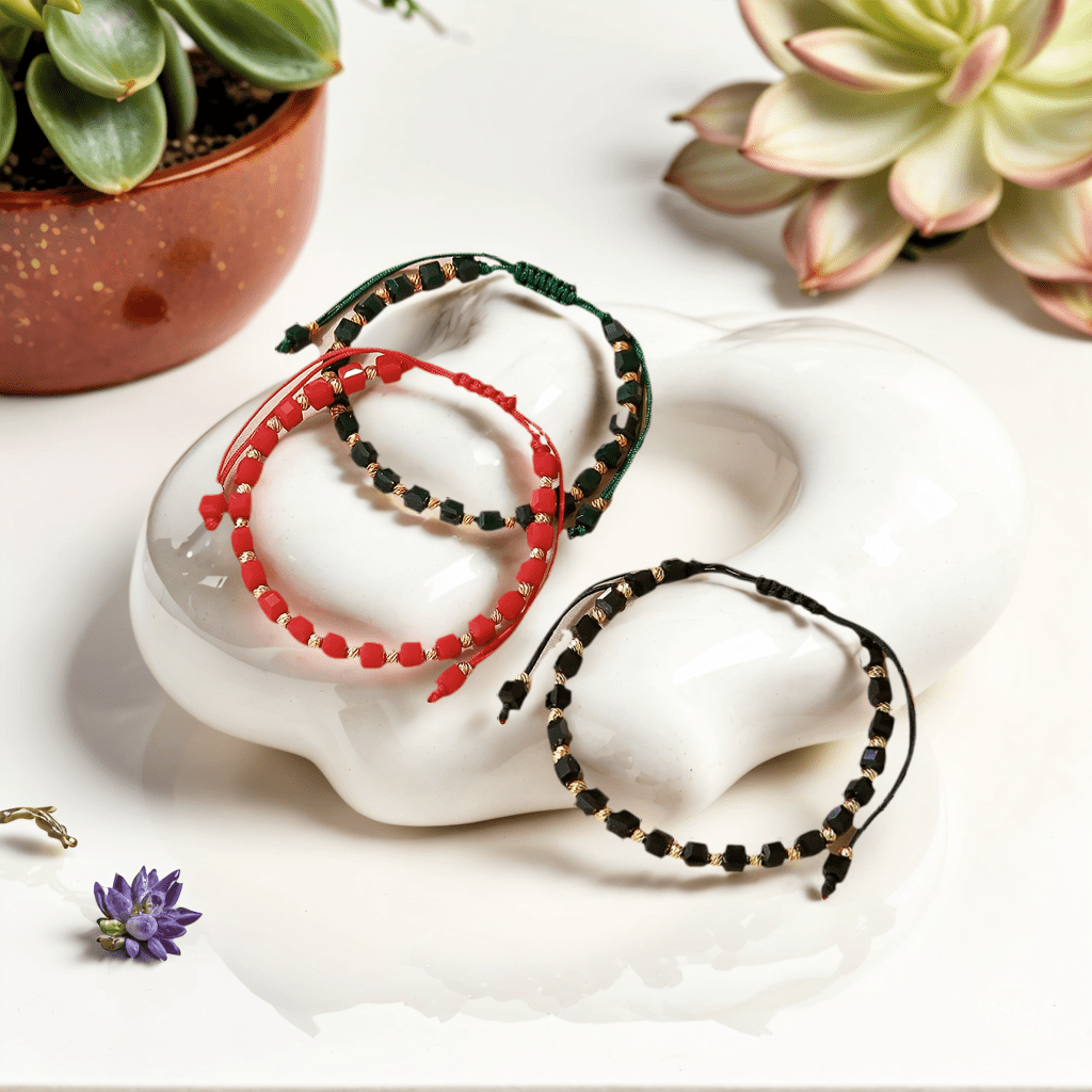 Image of 3pcs Bohemian Style Glass Bead Bracelet - Handmade Beaded Bracelet, Christmas, New Year, Mardi Gras Gift, Fashion Accessory, Artist Handmade, , Unisex, Must-have For