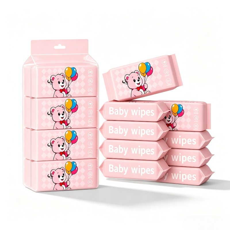 TEMU 64pcs Facial Cleansing Wipes, Cooling Formula, Soft And Skin-friendly, Alcohol-free, Printed, Mini Individually Wrapped, Portable, For Makeup