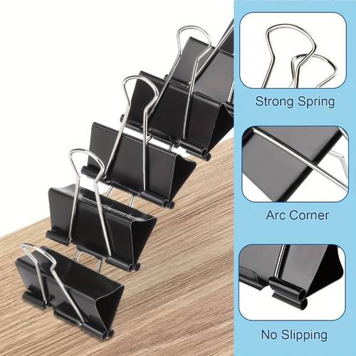 item picture 18pcs set extra large black folder 1 26inch metal paperclips sturdy spring structure designed specifically for office organization file folder exam paper organizer organizer