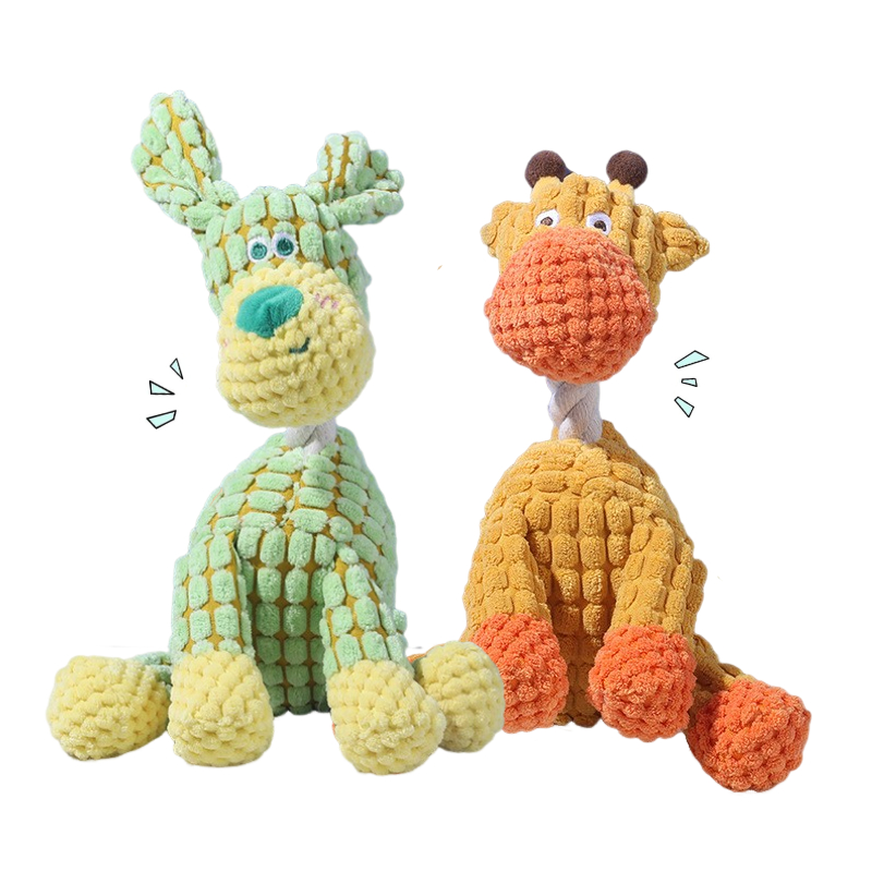 TEMU 2pcs Plush Dog Toy Set With - Soft Fluffy Chew Toy With , Cute Stuffed Animal With Heart/circle Tag, Safe & Durable For Small To Medium Dogs,