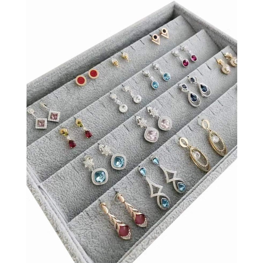 2pcs Jewelry Earring Tray Set, Stackable Organizer
