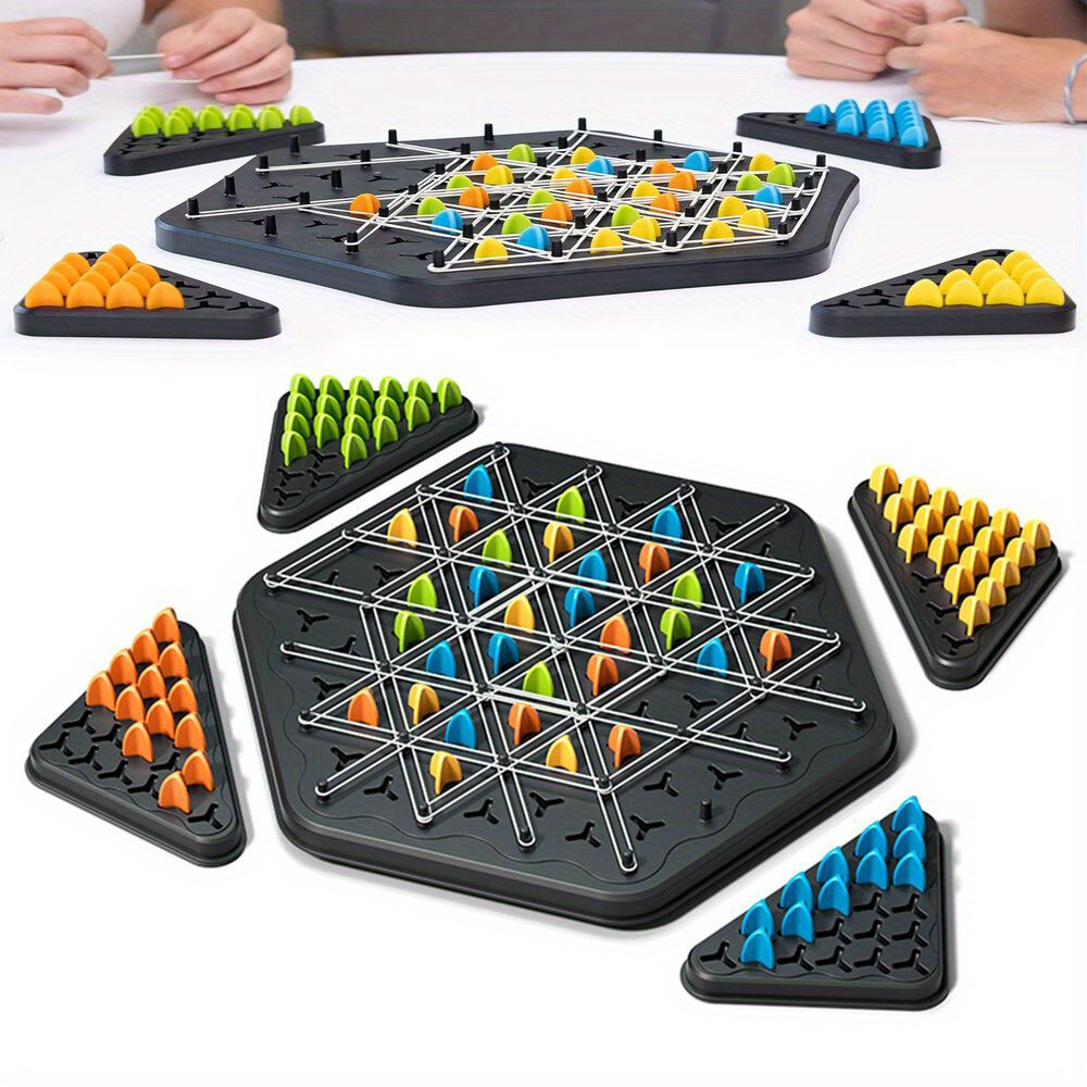 TEMU Game Funny Chain Triangle Game Peg Board Brain-strategy Board Game Gift
