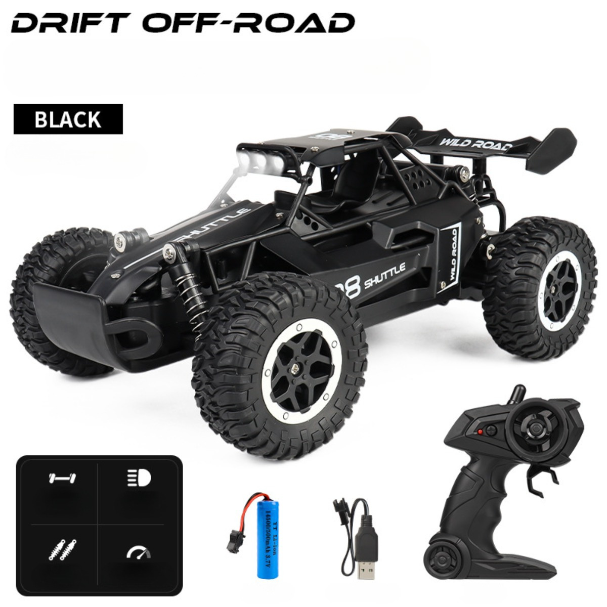 1:16 Scale All Terrain RC Off-Road Vehicle, 2.4GHz RC Kids Toy Car, Durable Alloy And Plastic, Fun Racing Car Model That Can Climb And Drift - Perfect As Party Favors And Holiday Gifts