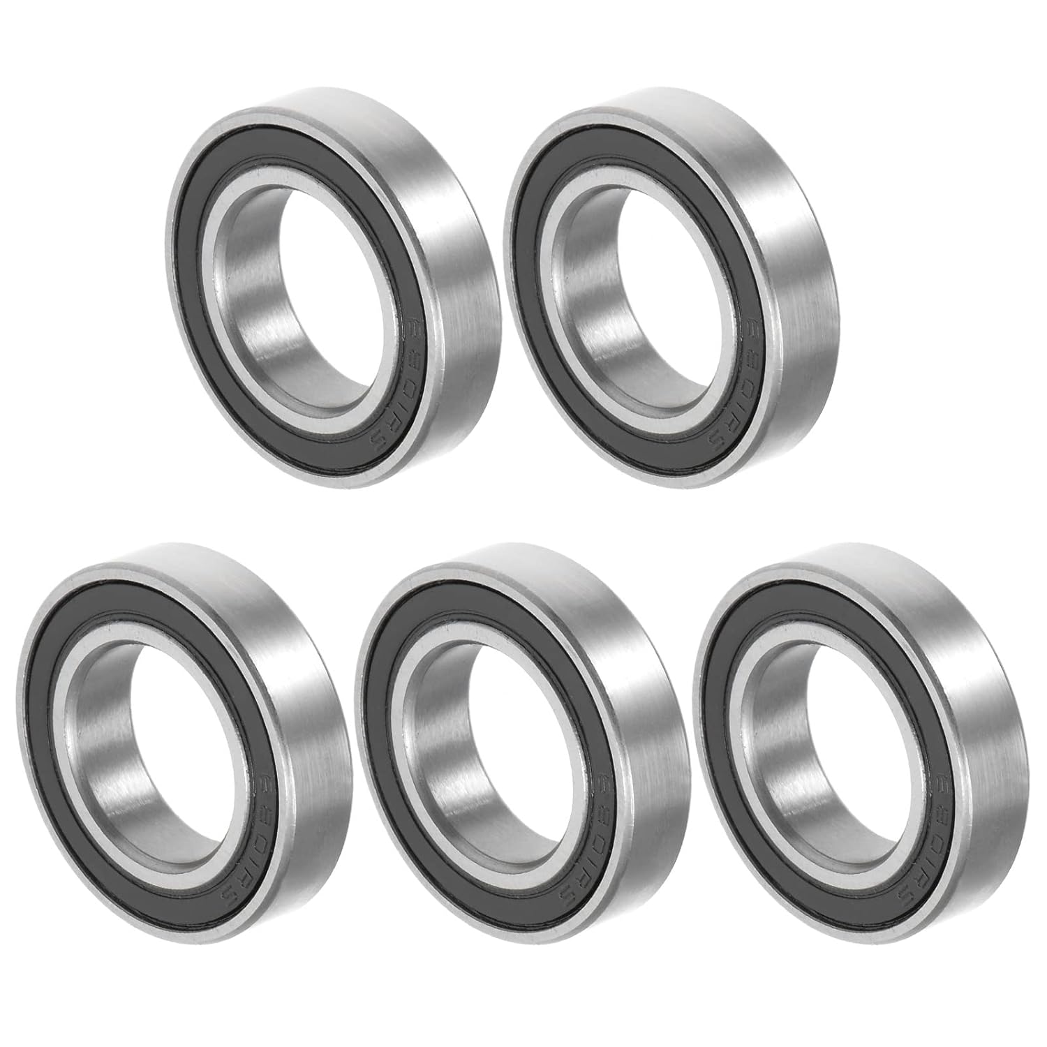 TEMU 6801-2rs 12x21x5 Mm Ball Bearings X 5pcs Made Of Chrome, Double Sealed For Machines And Tools
