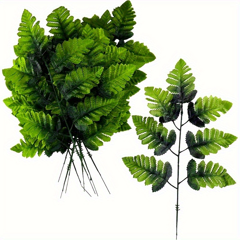 TEMU 30pcs Artificial Fern Leaves- Artificial Fern Stems For Home Kitchen Vase Arrangement, Decorative Fringes, Table Centerpiece, Garden Decoration, Wedding Arch And Bridal Gift Bouquet Decoration