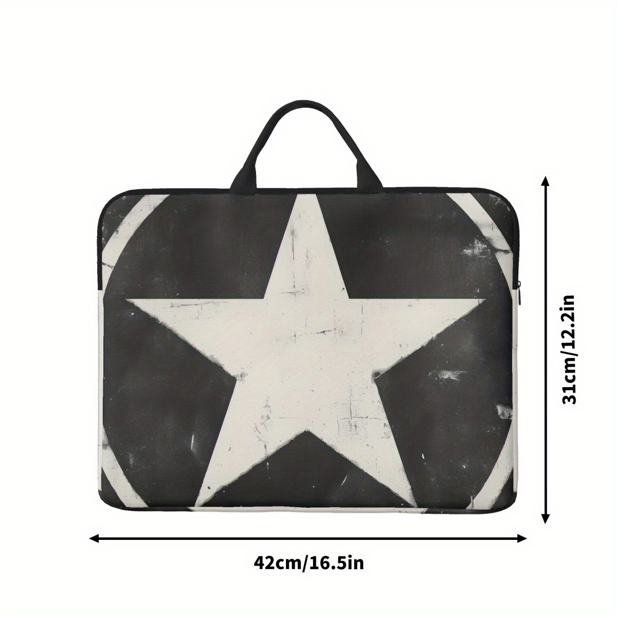 Black and White Five Star Pattern Laptop Sleeve Case