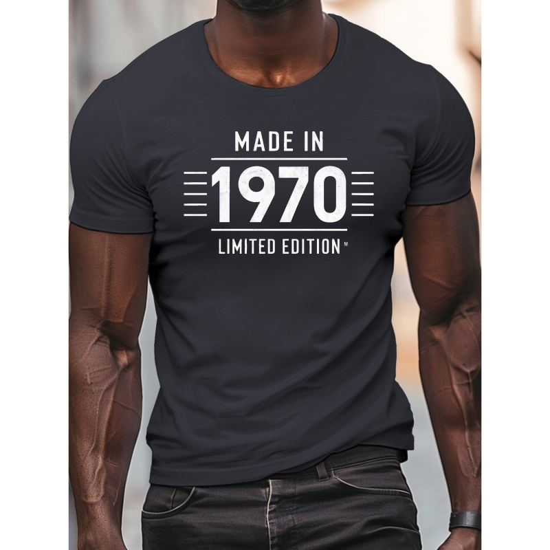 

Édition Limitée 1970, T-Shirt Homme à Col Rond et Manches Courtes, Haut Décontracté Confortable et Léger pour l'Été