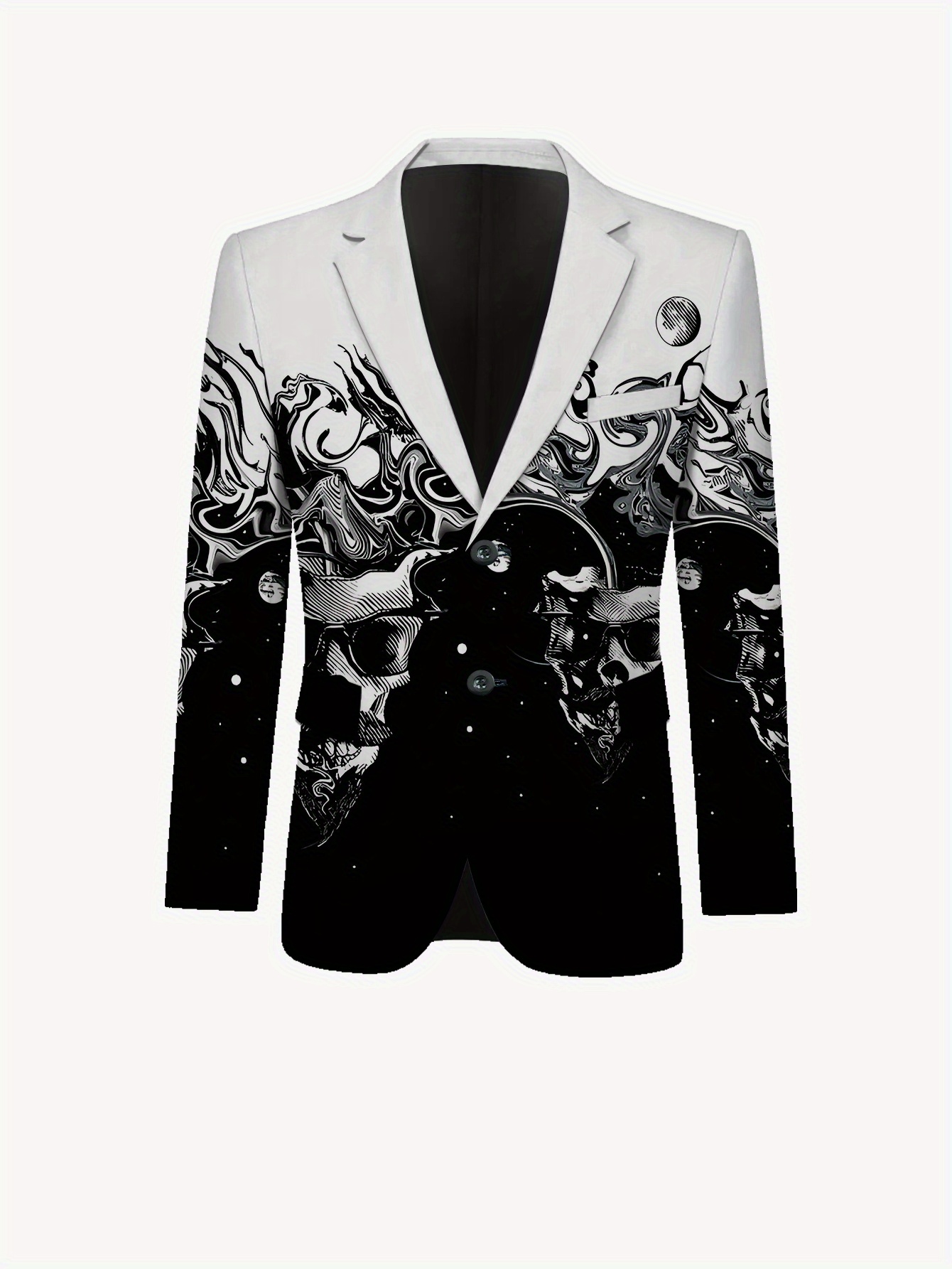 stijlvol zwart wit bloemenprint pak voor heren in plusmaat - Temu  Netherlands, image size:800x1066