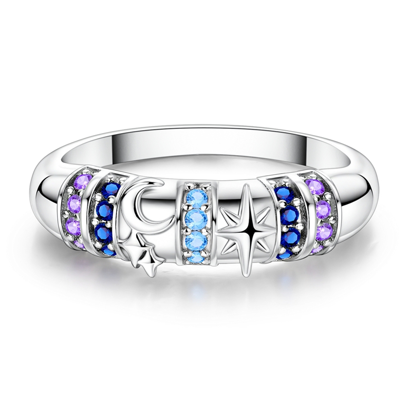 Aranxi Exquisite 925 Silver Sparkling Star Ring