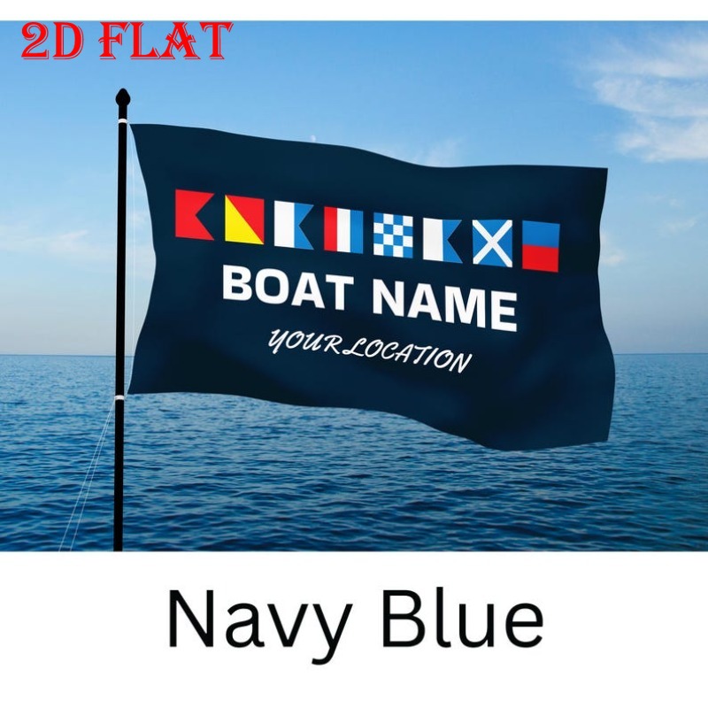 Two-Dimensional Flat Flag Designed for Boats, Custom Gift