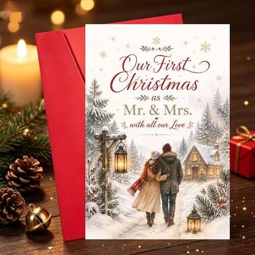 item picture 1 set of christmas cardsour first christmas as mr mrs greeting card for ideal for celebrations