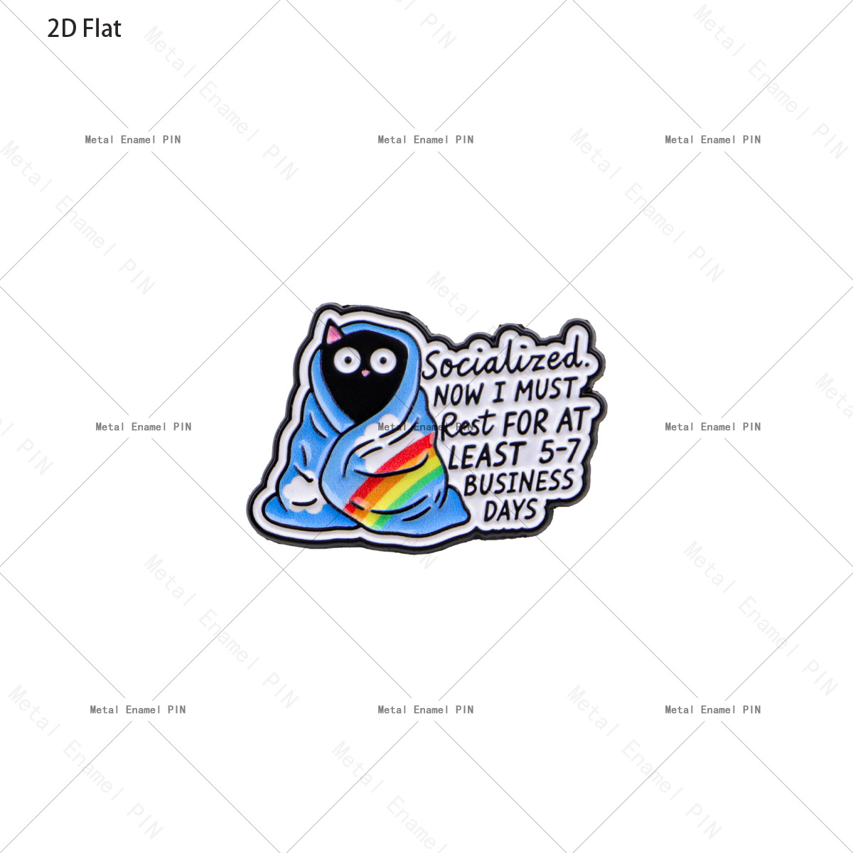 TEMU 2d Flat Funny Cat Quote Lapel Pin Enamel Pins And Brooches Badge Pins For Backpacks Bags Backpack Cool Decoration Friend For Gifts Men Women