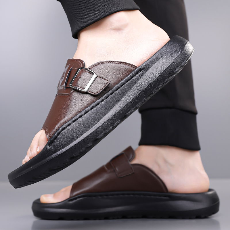 new 2024 spring summer casual slip on sandals soft sole trendy   for men high quality durable breathable   lightweight home slippers comfortable non slip thick soled outdoor indoor use fashionable open toe flip flops for     relaxation   or home   1 pair of eva slides 1   bag Product details 4
