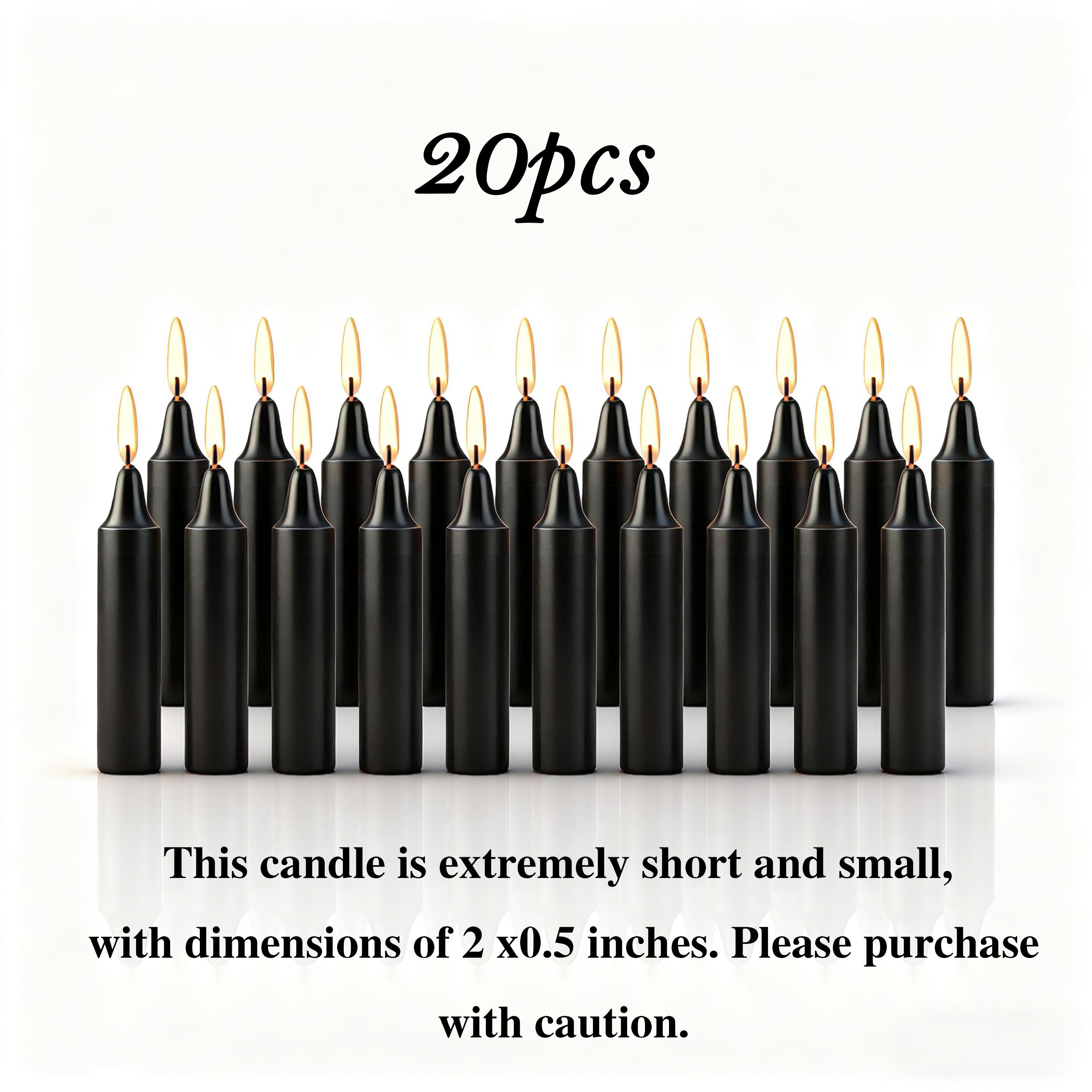 Image of 20pcs/40pcs Black Taper Candles - Traditional Tall Wax Candles Suitable For Weddings, Parties, For Home Decor, Quick-burning For Flame, Use (no Containers)