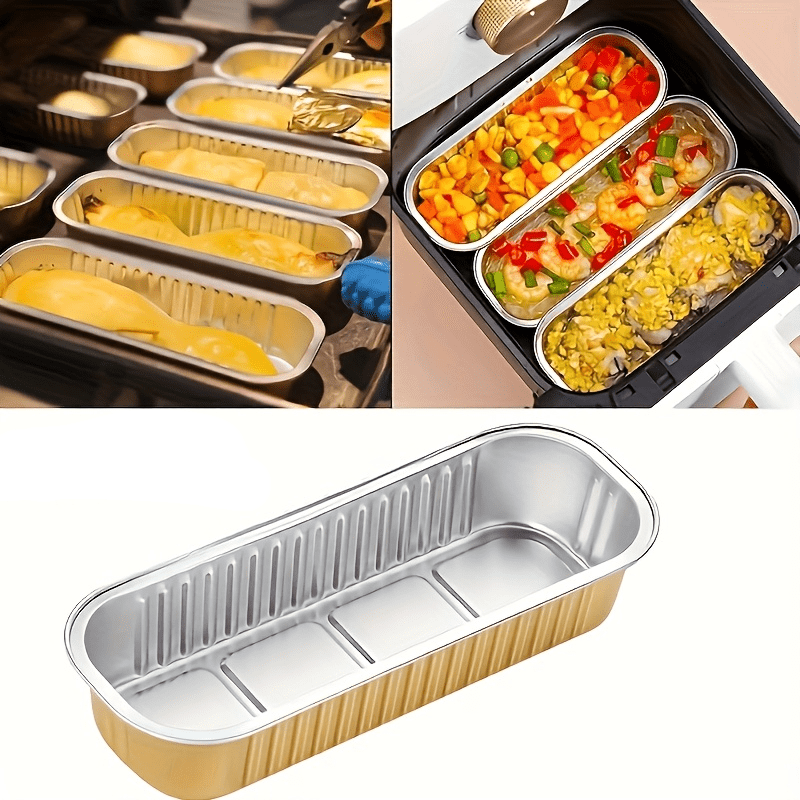 12pcs Premium Aluminum Foil Trays - Heat-resistant, Reusable For Air Fryers, Ovens & Bbqs - Easy , Durable Rectangular Design, Air Fryer Accessories