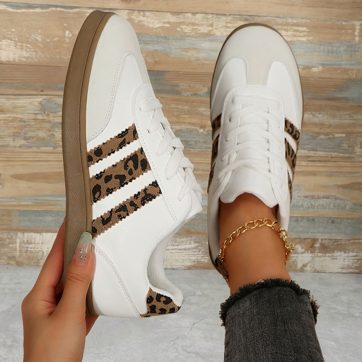 women leopard print sneakers sold on Temu United States