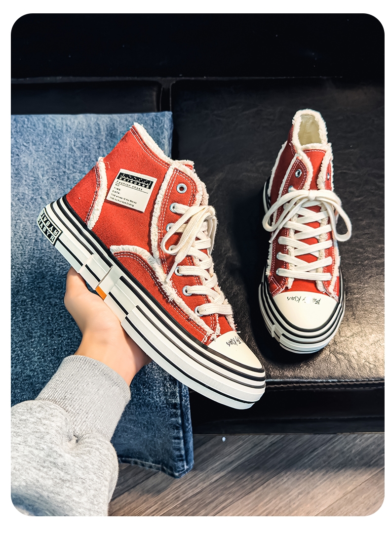 Men'S New Versatile Classic High-Top Trendy Youth Canvas Shoes for Outdoor Casual Wear.