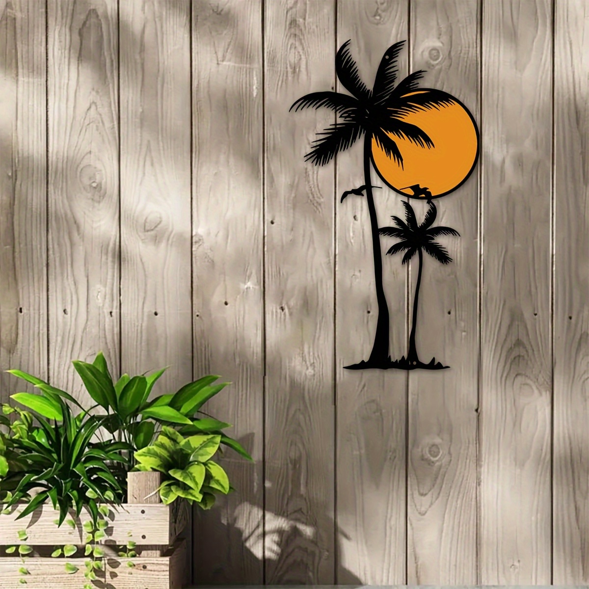 TEMU Decorazione da Parete in Metallo con Palma, 39,98*23,09 cm, da Parete in Metallo con Palma, Decorazione Murale in Metallo con Palma, Decorazione