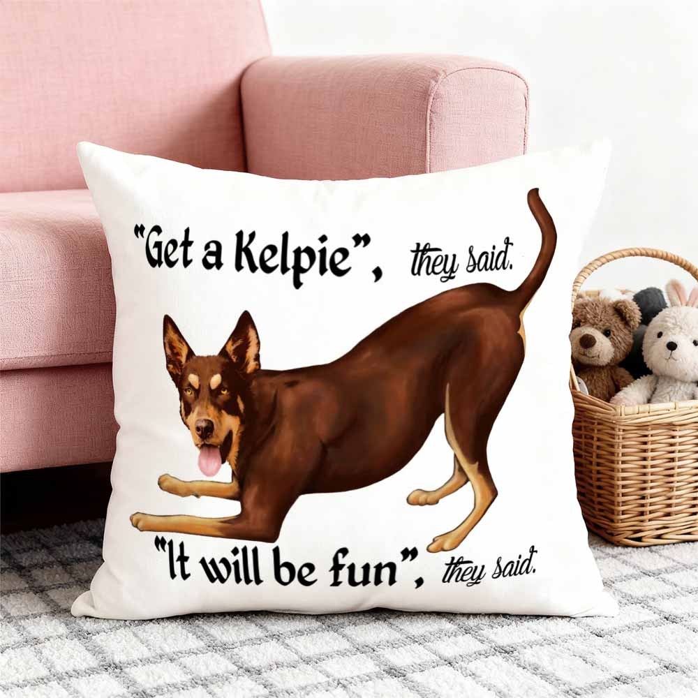 TEMU 2d Flat - 1pc, Dog Pillow Cover, "get A Text Design", Cushion Cover, Single-sided Print, 18x18 Inches, Suitable For Living Room Home Decor,