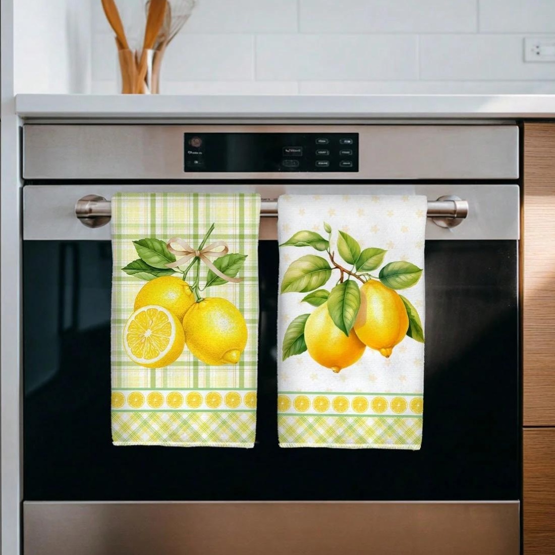 TEMU 2pcs Kitchen Towels, Leaf Pattern Printed Scouring Pads, Warm Housewarming Gift For , Kitchen Supplies, Decorative Items, Daily Essentials