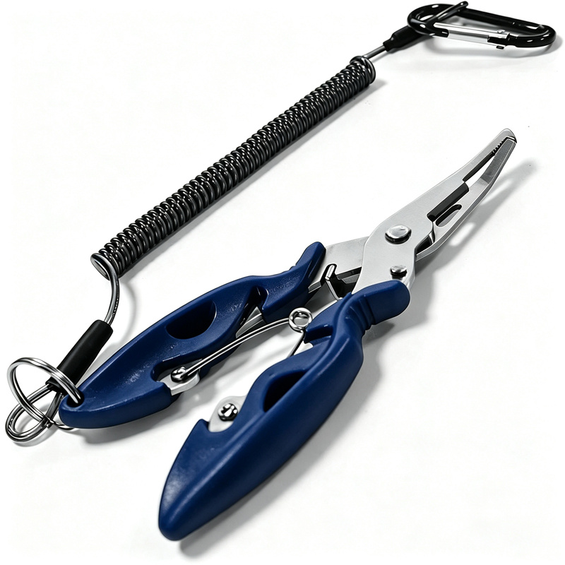 TEMU 2pcs Fishing Tool Set, Fishing Pliers With Anti-lost Lanyard | Curved Nose Hook Remover, Line Cutter & Split Ring Pliers, Saltwater & Freshwater