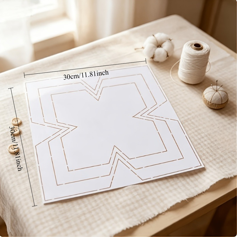 TEMU 3-in-1 Pointed Corner Storage Basket Sewing Template, Quilting Mold, Fabric Storage Box Hand-drawing Template, Diy Fabric Storage Box Easy