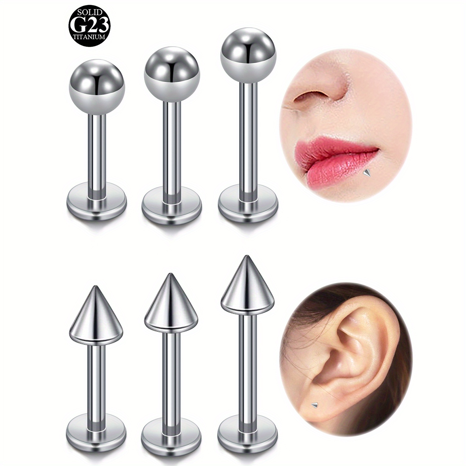 CZ Star Internal Thread Labret Monroe Daith Tragus Helix Ear