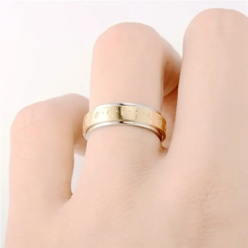 this special text and pattern ring features a double ring rotatable it suitable for american thanksgiving day and other festivals its adds cultural charm to for teenager Product details 2
