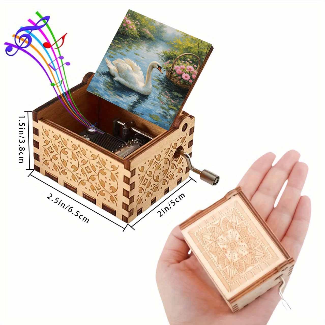 музыкальная шкатулка лебединое озеро - винтажная музыкальная шкатулка с 8-нотным пианино, тема лебединое озеро, механизм с заводом,   и свадебных подарков, ностальгический   Детали 2