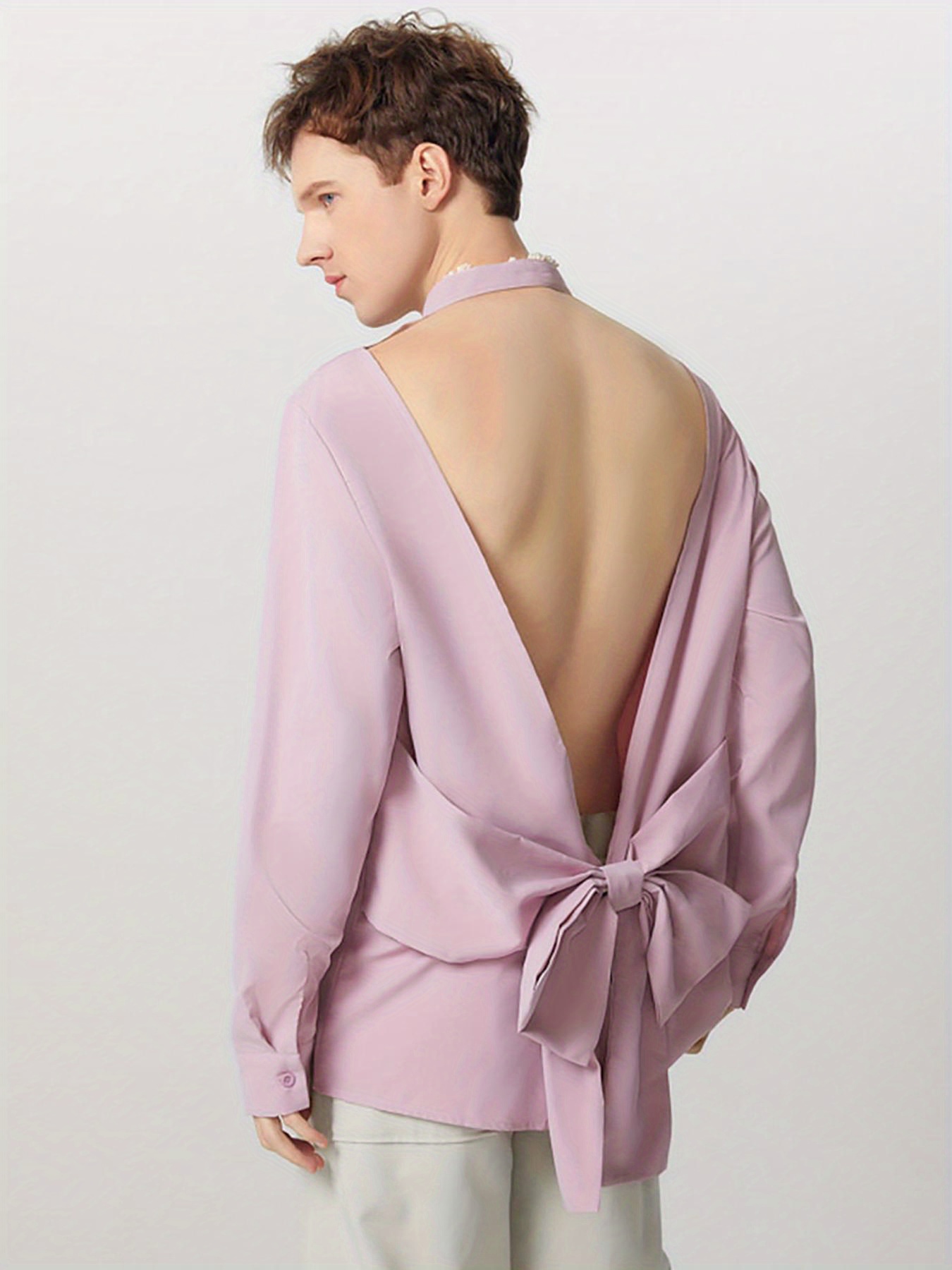 men greek god shirt backless stand collar long - Temu Chile