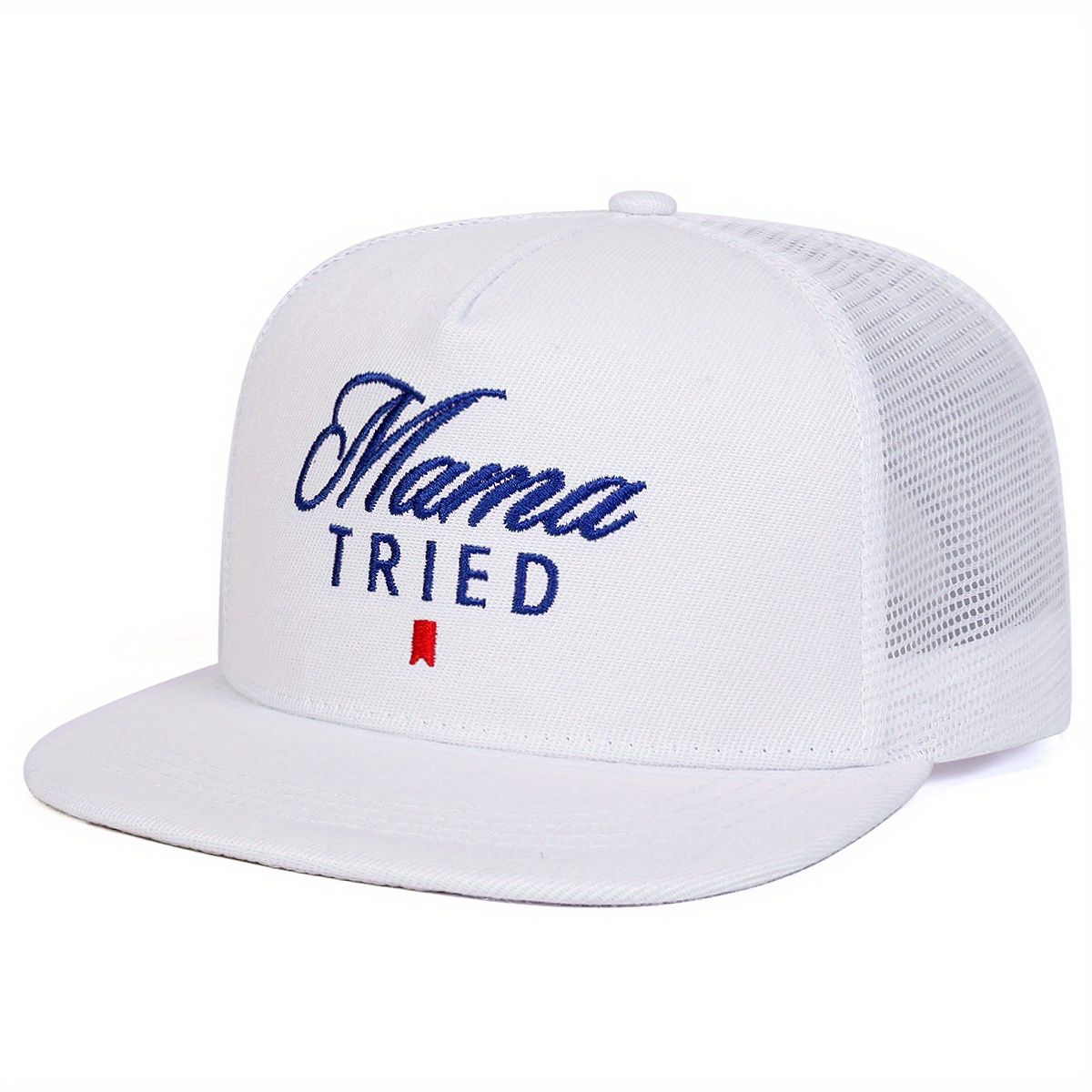 TEMU "" Embroidered Baseball - Adjustable, Lightweight, Polyester, Casual Outdoor Sports & Hip-hop Style, Spring & Fall, Travel, Beach, And Parties, Beach Accessories | Text Design | Lightweight
