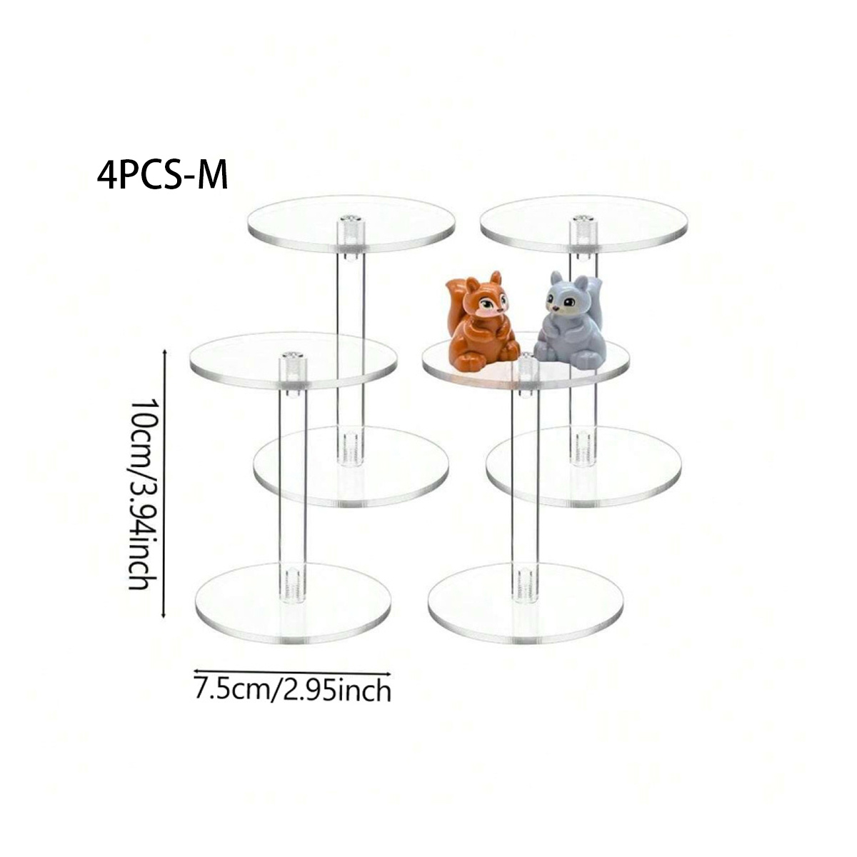 TEMU Transparentes Acryl-Präsentationsständer-Set, 4 runde Schmuck- Parfüm-Präsentationsständer, stabile Acryl-Präsentationsständer zur Organisation
