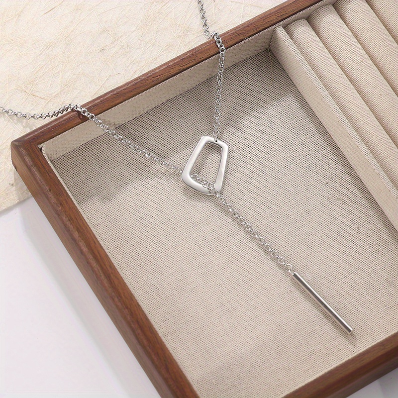 E-shop 1 Stück Damen Halskette mit verstellbarem, plattiertem Quadrat-Schnallenanhänger – Elegante Quadrat-Schnalle, geeignet für den & besondere