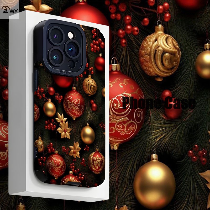 TEMU Phone Case: Christmas Decoration Holiday Atmosphere Faux Leather Phone Case For Iphone 17, 17 Air, 17 Pro, 17 Pro Max, 16, 16 Plus, 16 Pro, 16
