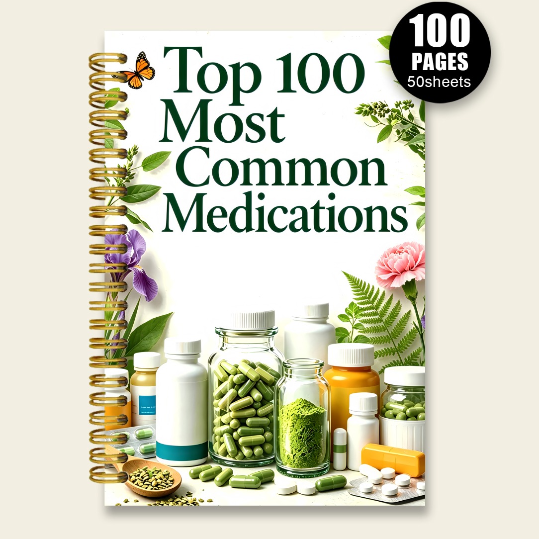 TEMU A5spiral Bound Notebook Of 100 Common Drugs, Recording The Uses, Side Effects, And Pharmacology Of Drugs, Suitable For Medical Students, Nursing