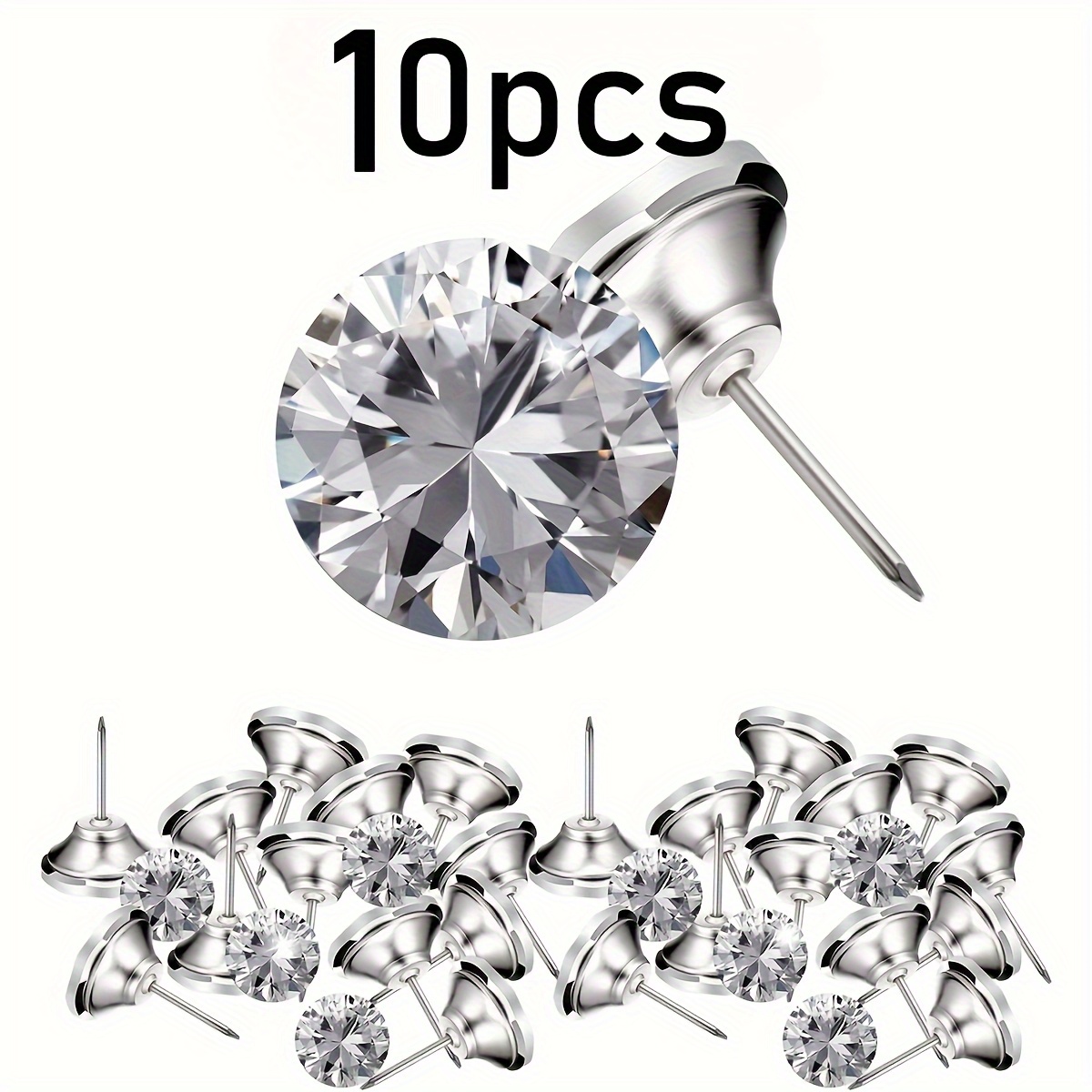 10pcs Faux Gemstone Flower Sofa Decorative Buttons Crystal Buttons Background Wall Pulls Transparent Buttons, For Sofa, Wall Decoration, Sewing Crafts Etc