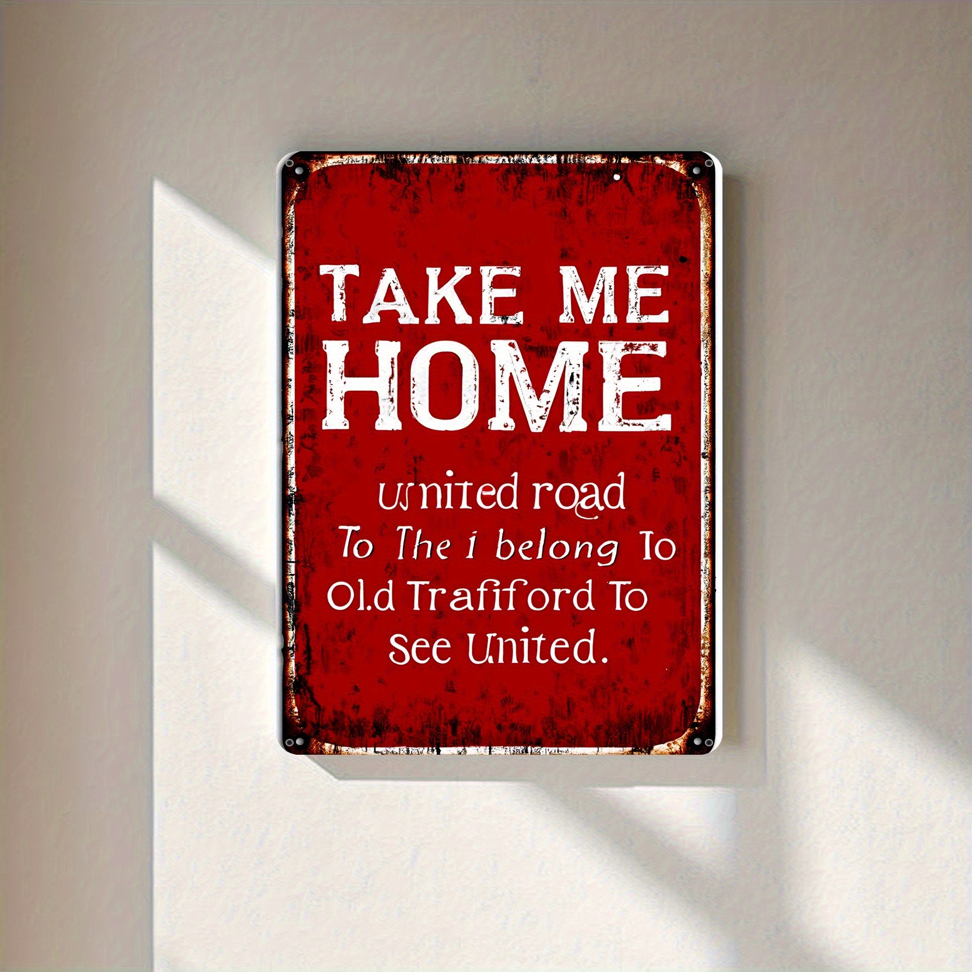 TEMU 2d Flat, [jit] Vintage Metal Wall Art Sign - Distressed , 8x12 Inch Rustic Home Decor For Living Room, Bedroom, Kitchen, Bar - No Electricity