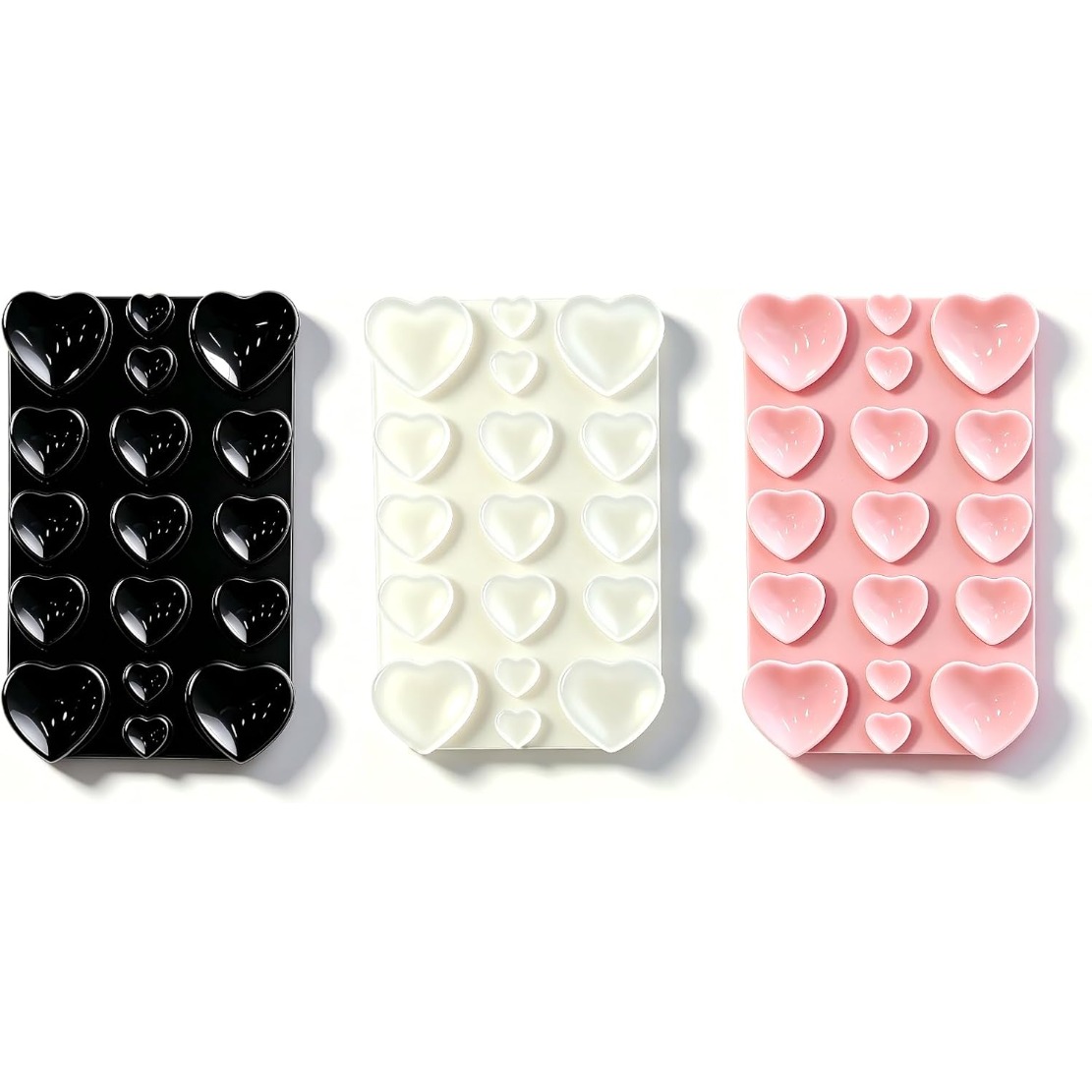 TEMU Hands Free Holder | Suction Cup Design, Material, Universal Compatibility, Sticky Mount, Heart Shape 3pcs White Cell Phone Stand For Iphone Duo,