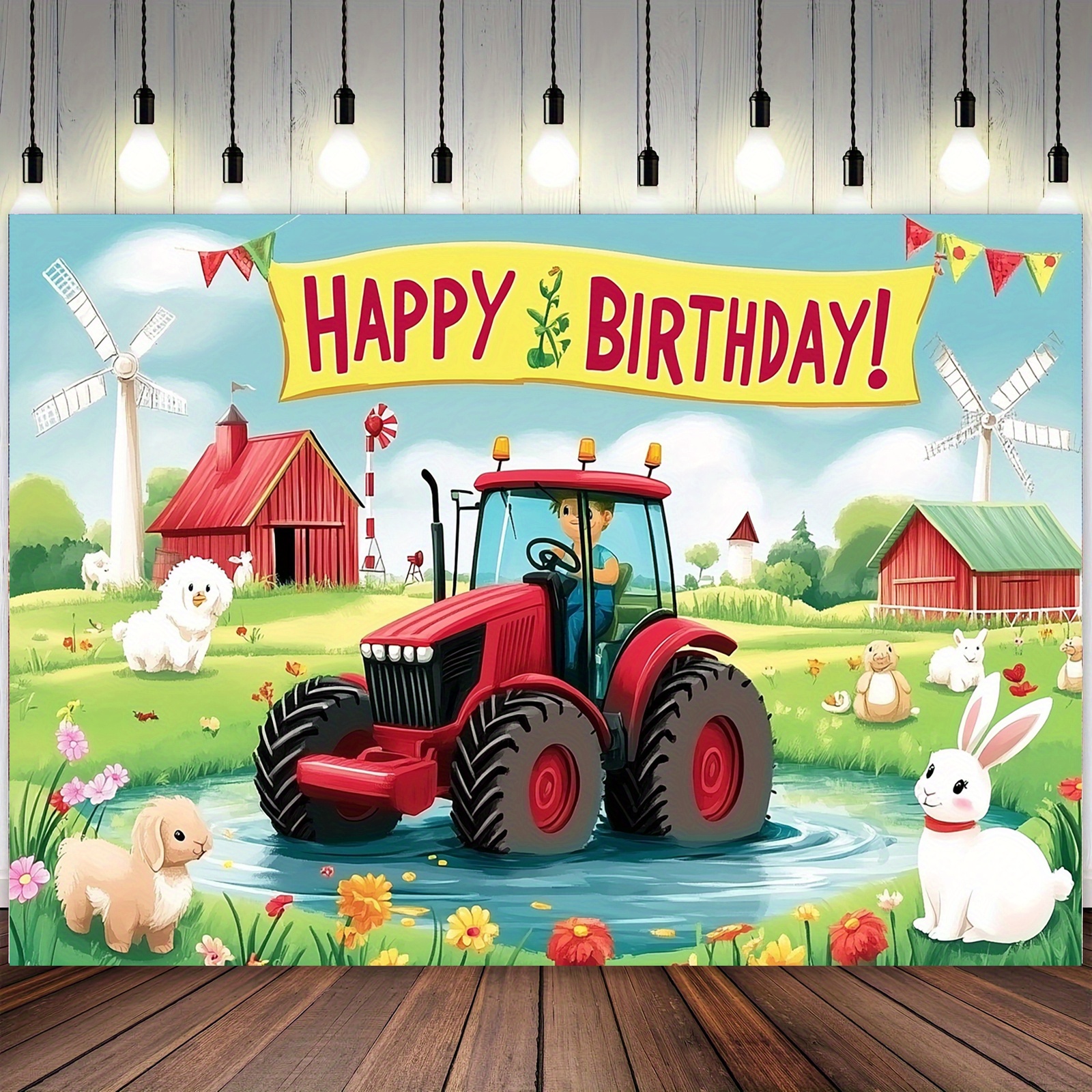 Vaisselle Jetable Tracteur Anniversaire - 96 Pièces Pour 24 Personnes, Thème Ferme - 4