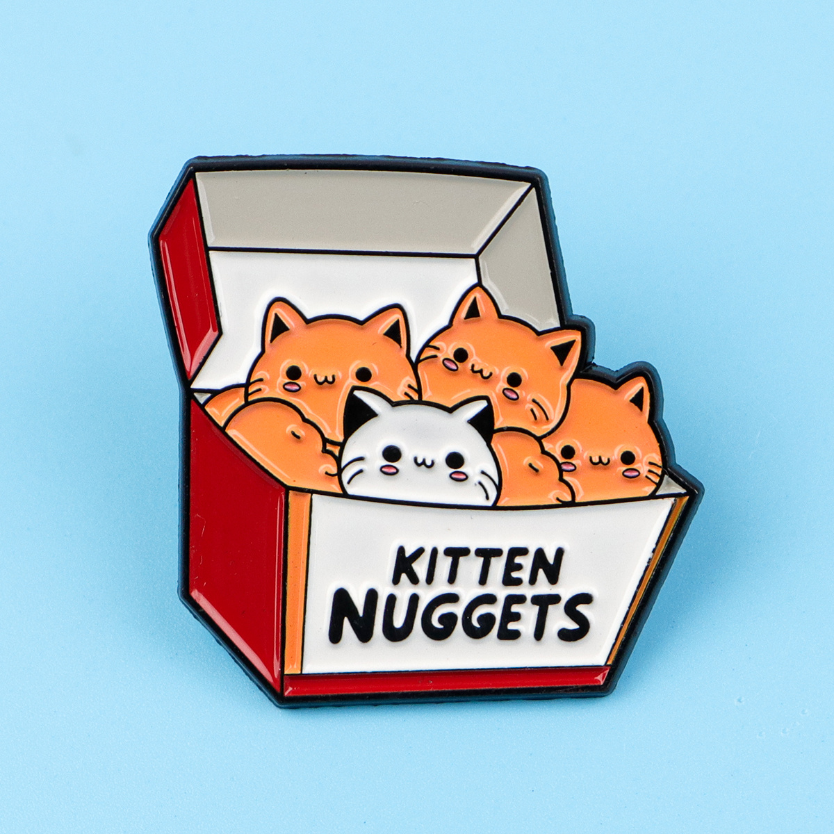TEMU Kitten Nuggets Enamel Lapel Pin – Adorable Cartoon Cat Brooch For Backpacks, Briefcases & Clothing Accessories, Mixed Colors, 1pc, Backpack
